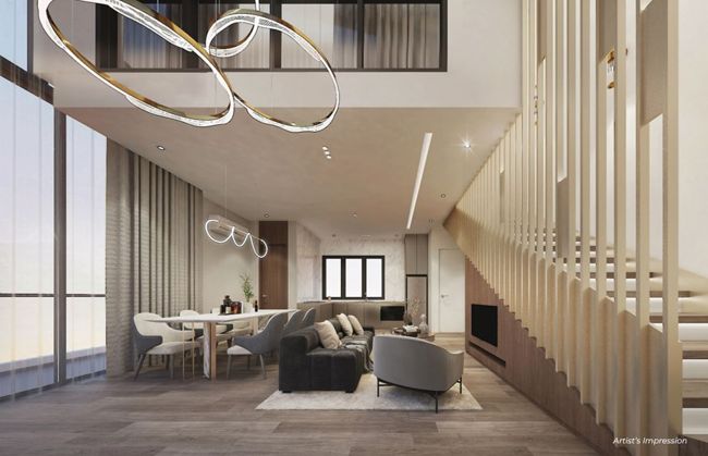 G’Vinton Duplex furnished interior artist impression 1