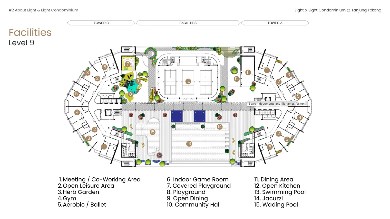 Eight & Eight — Level 9 facilities plan
