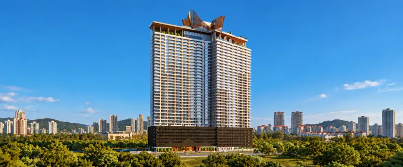 Crown Penang building facade — Crown Penang building facade artist impression