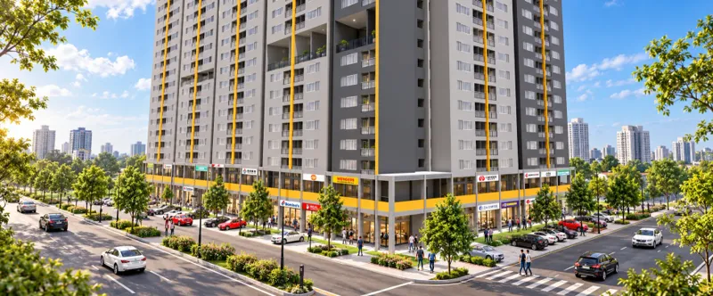 Rambai Indah Shoplots building facade — Building exterior or project masterplan from the supplied or official project material