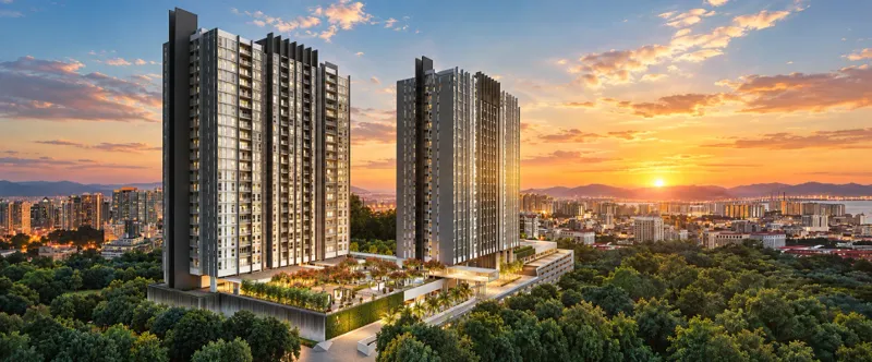 Triuni Residences building facade — Actual panoramic outlook from Tower C in the supplied Tower C brochure