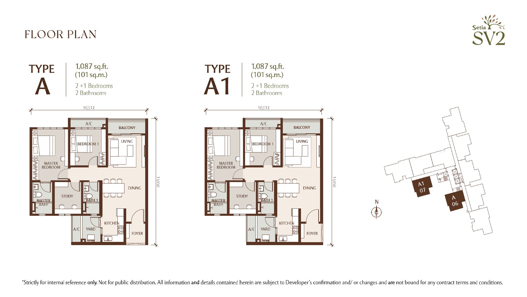 Setia SV2 Type A and A1 floor plans
