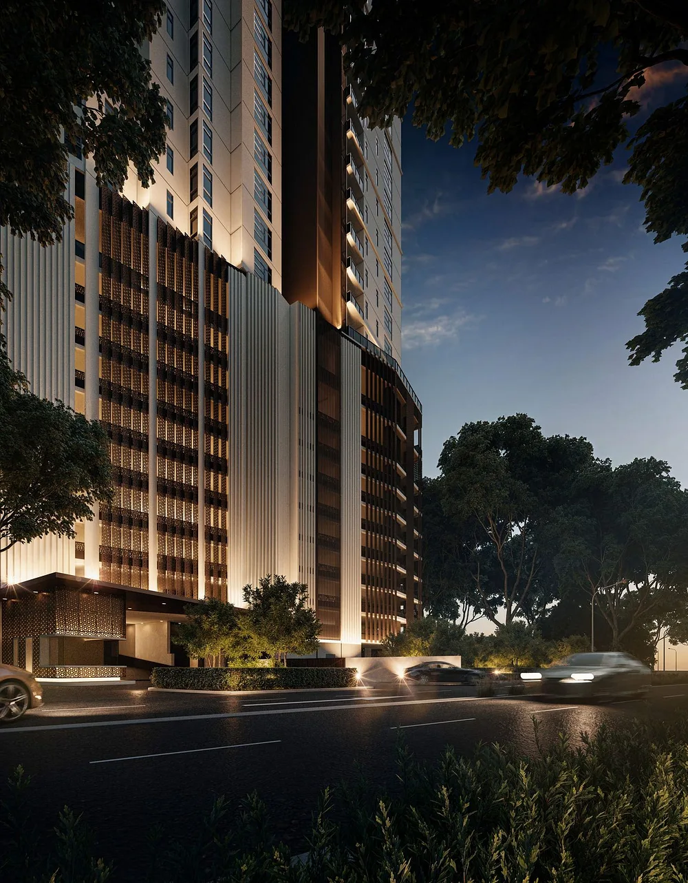 Cantonment Residence building facade — Cantonment Residence building facade artist impression from an independent project site