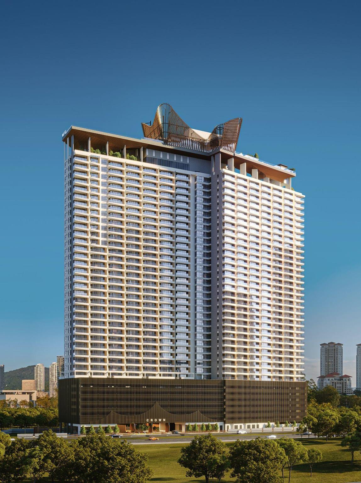 Crown Penang building facade — Crown Penang building facade artist impression