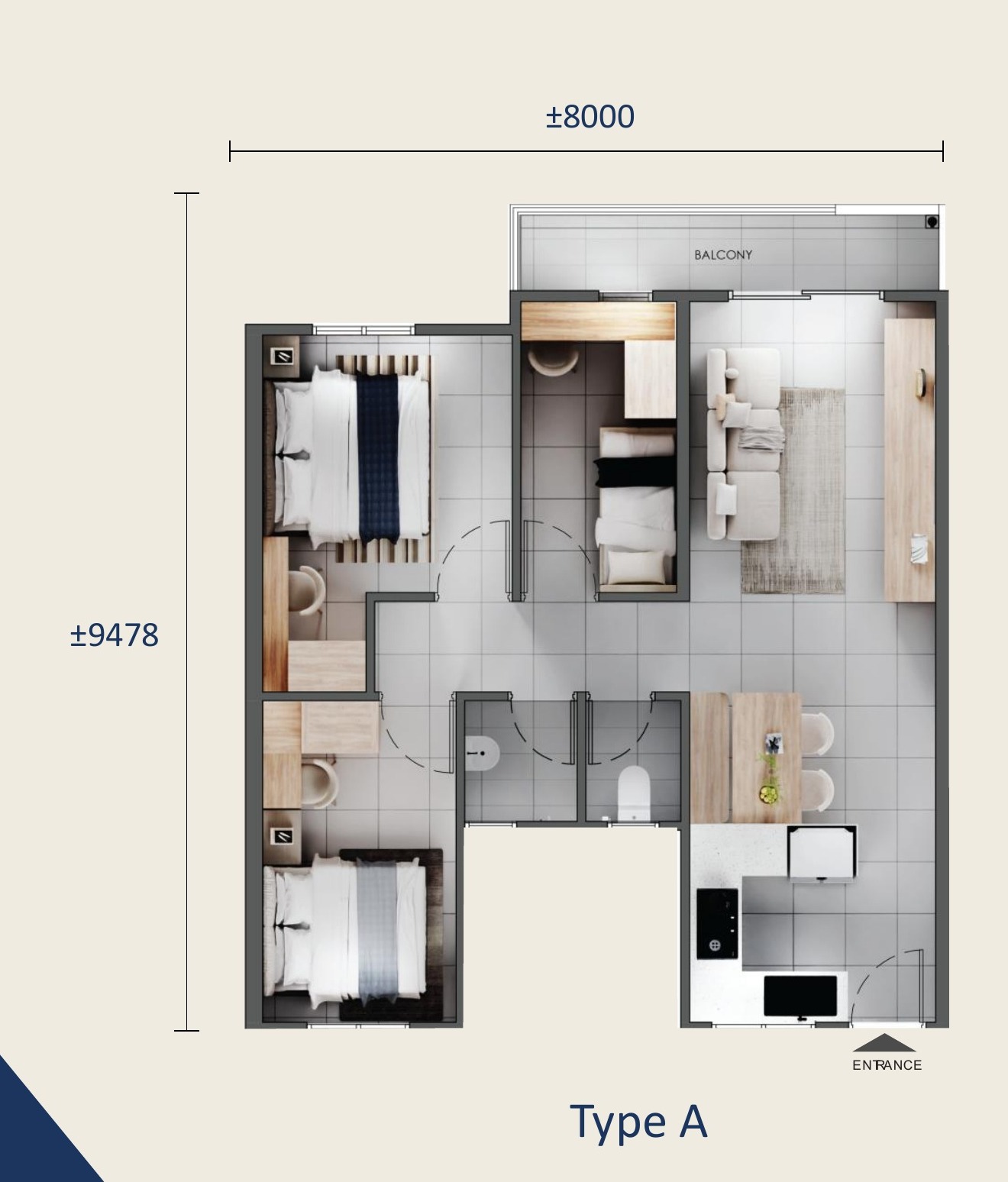 D’Tiara Type A floor plan