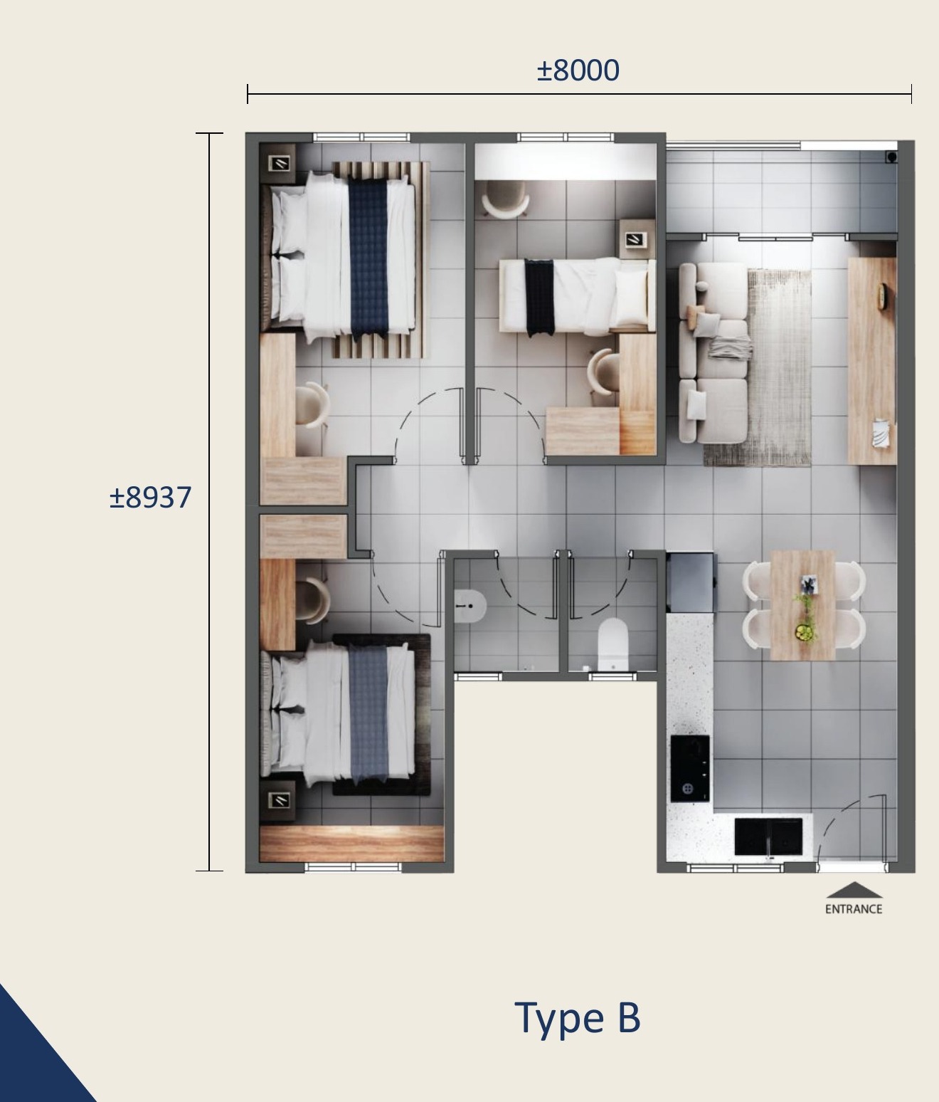 D’Tiara Type B floor plan