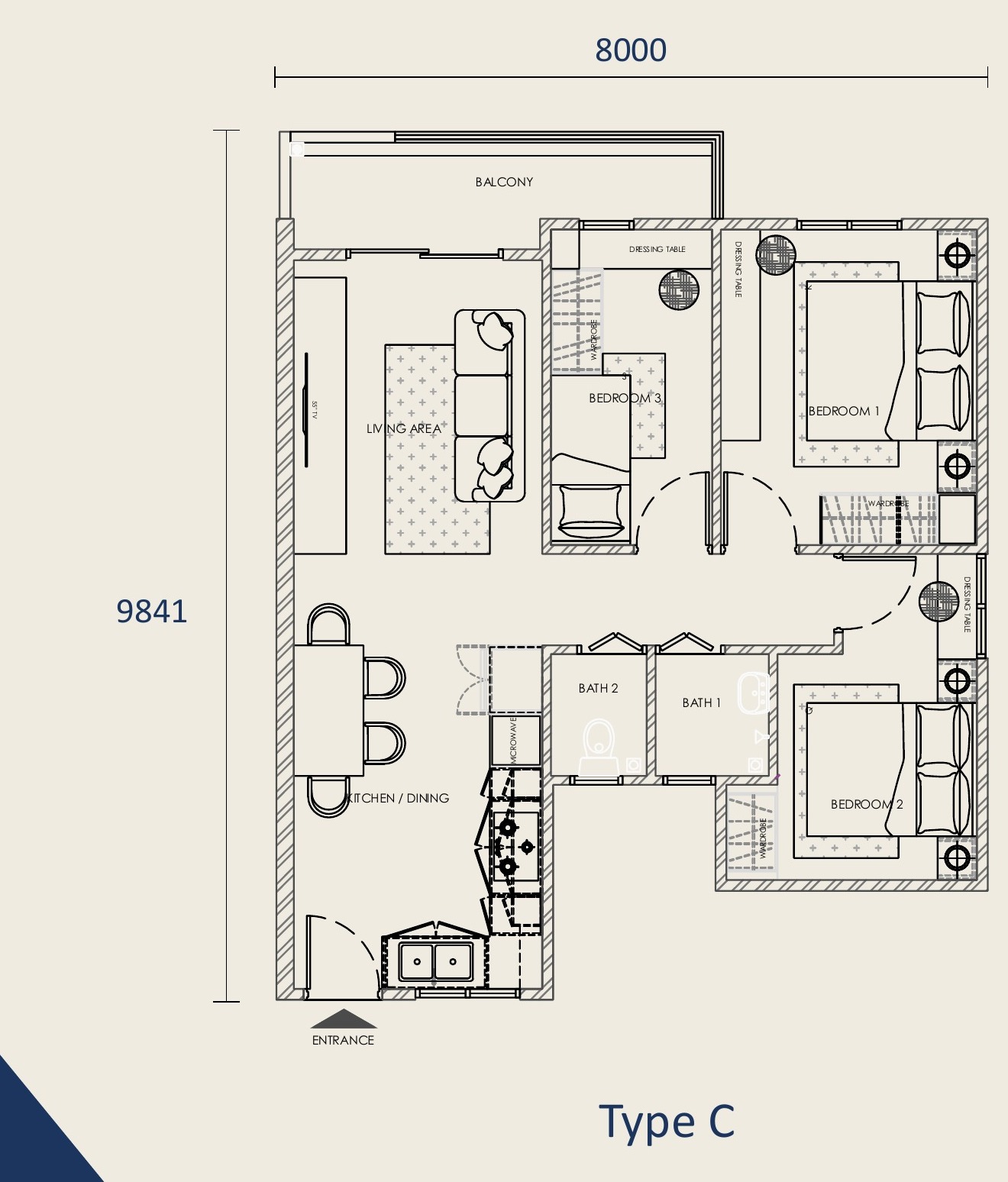D’Tiara Type C floor plan