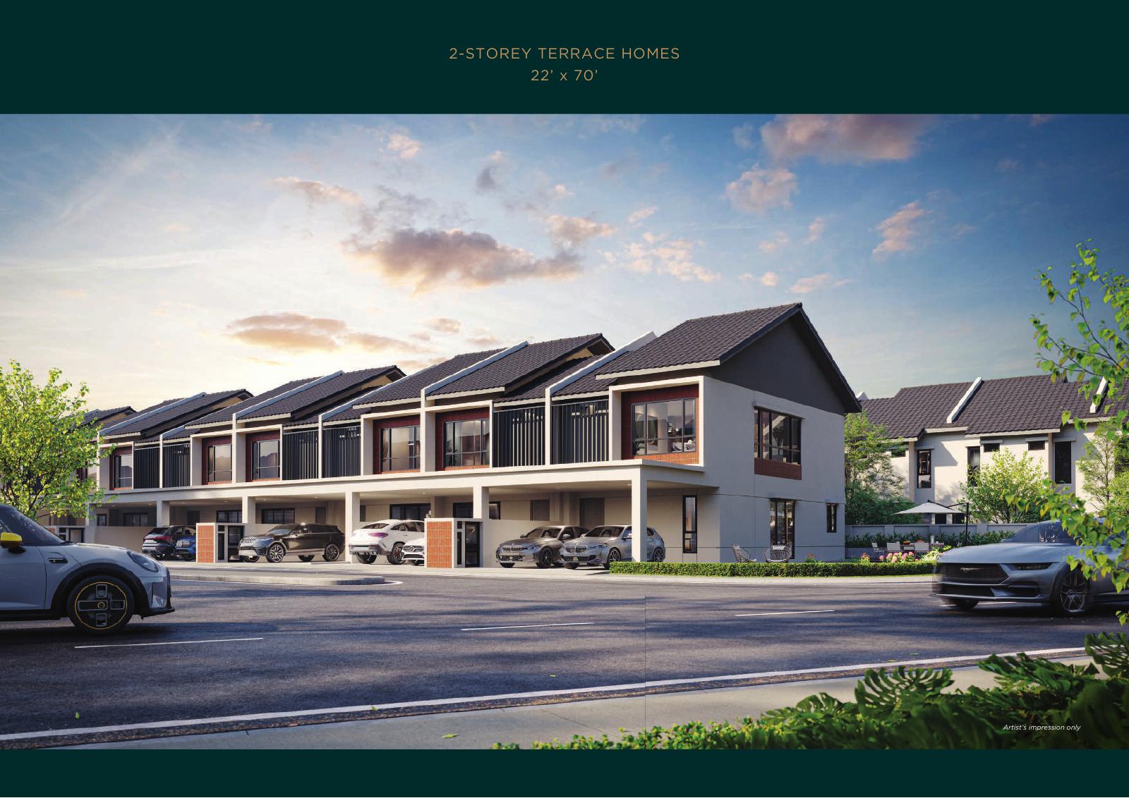 Embun Hills building facade — Embun Hills landed-home facade artist impression from the supplied project material