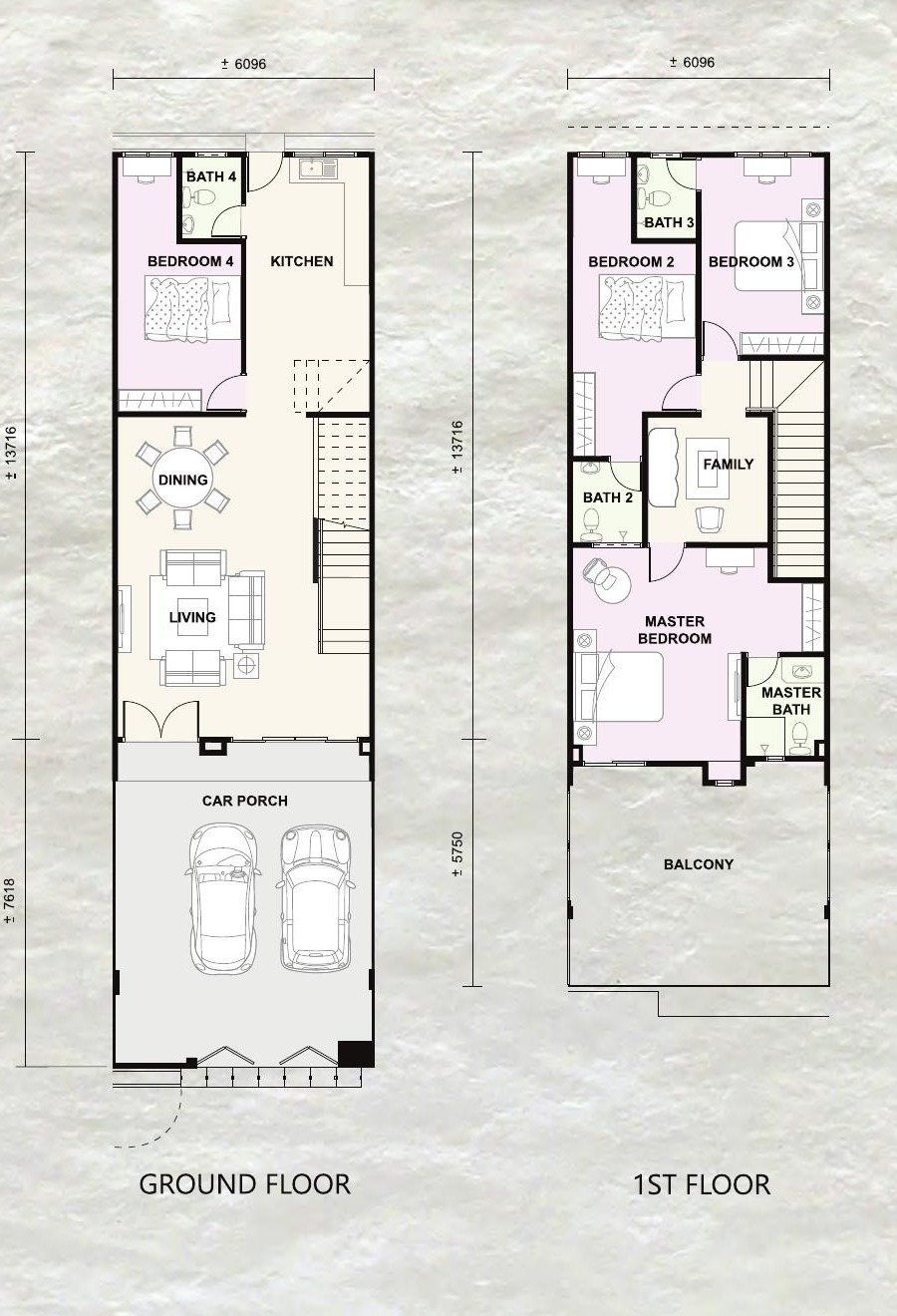 Frieden Double-storey terrace floor plan