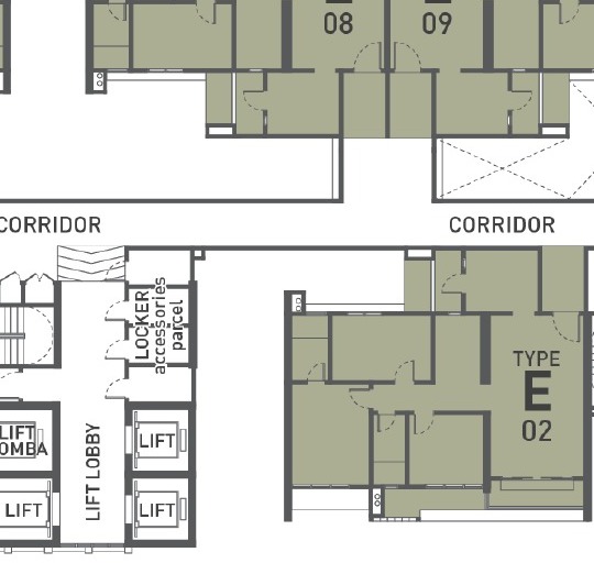 Goodwood Residences — Lift lobby position — plan detail