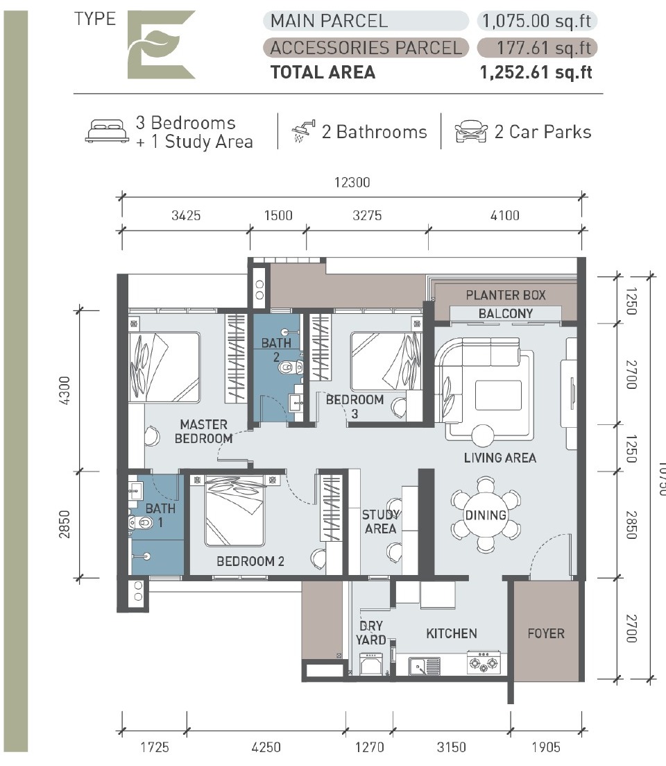 Goodwood Residences Type E floor plan