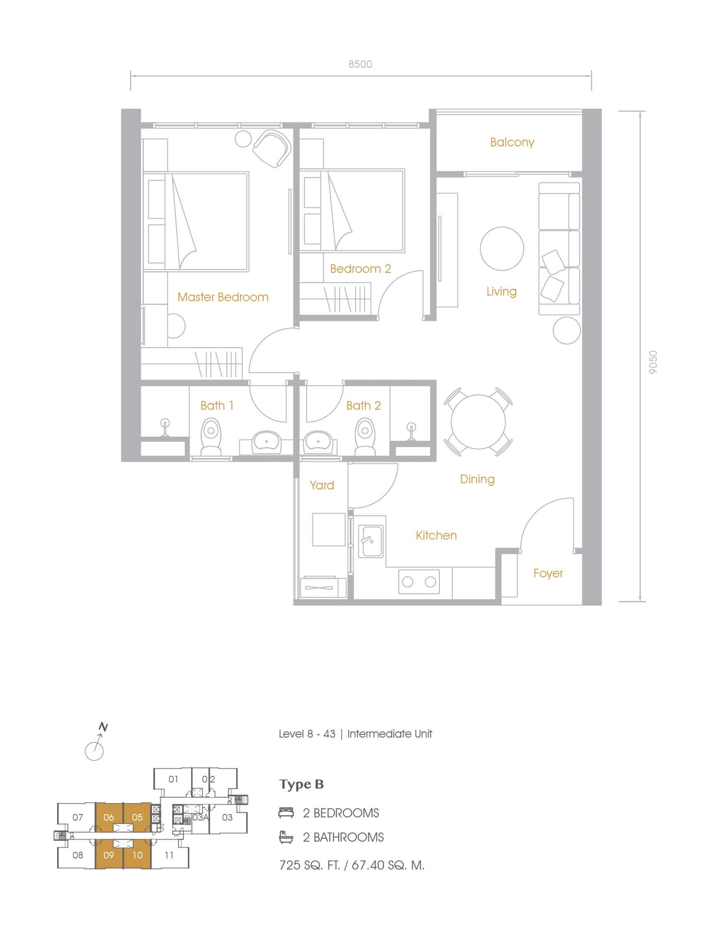 Grains Residences Type B floor plan