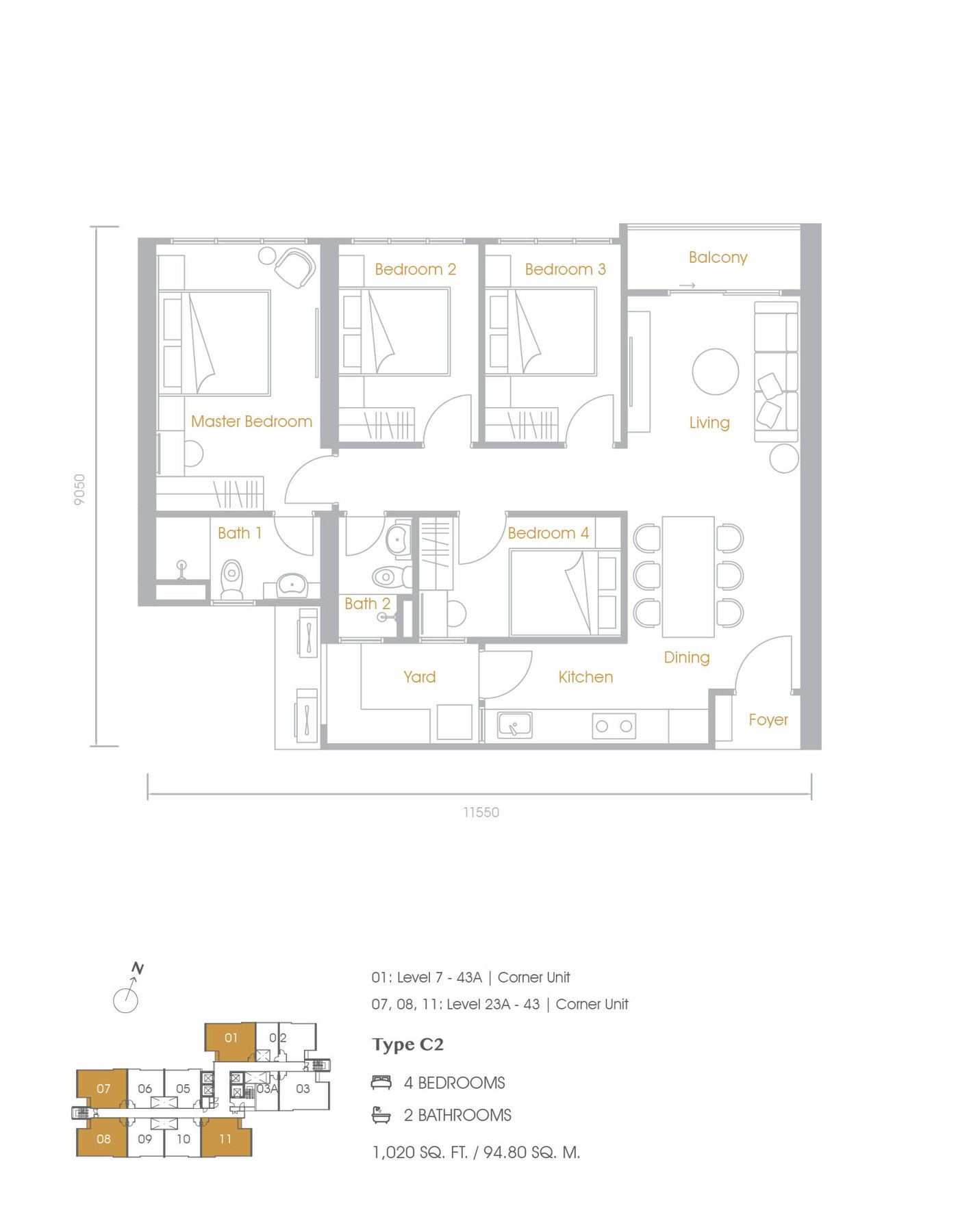 Grains Residences Type C2 floor plan