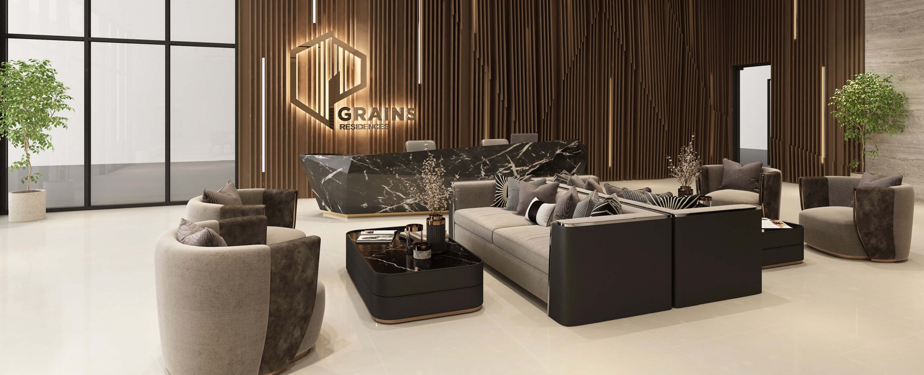 Grains Residences — Residential lobby