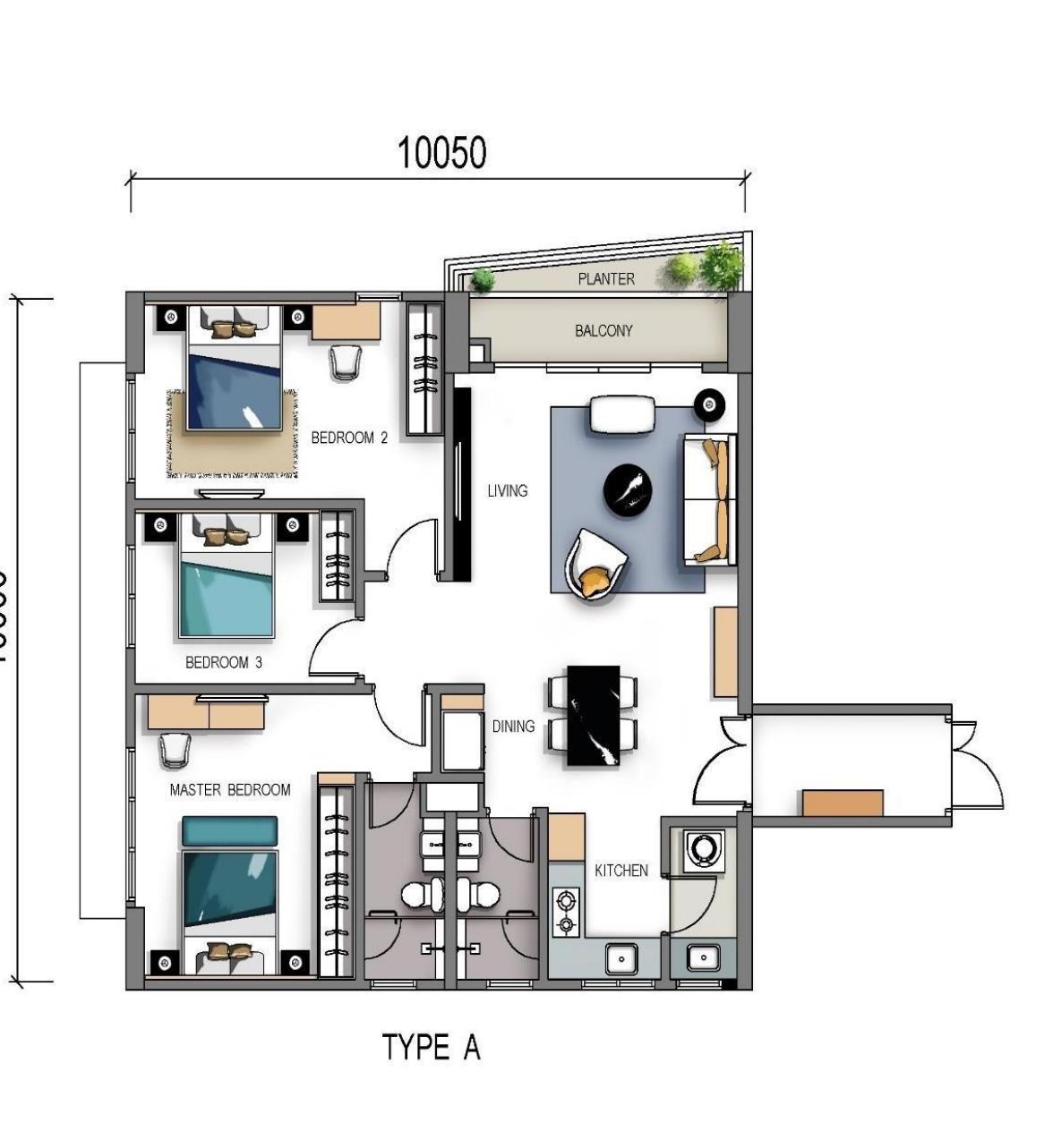 Green City Residences Type A floor plan