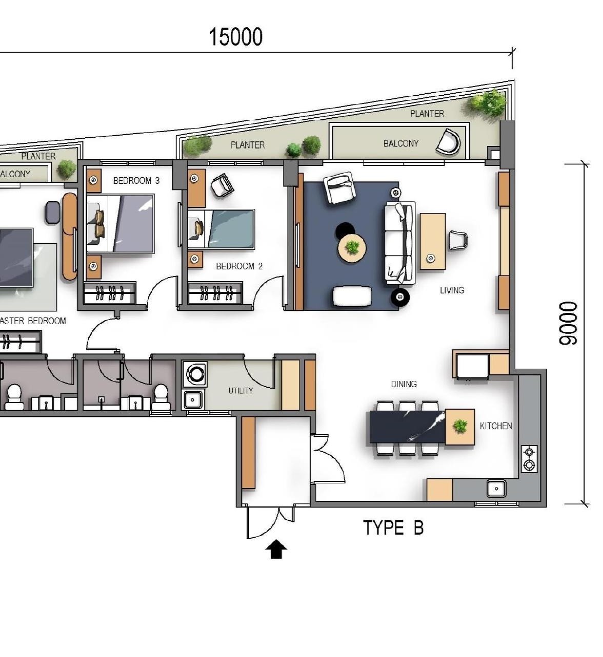 Green City Residences Type B floor plan