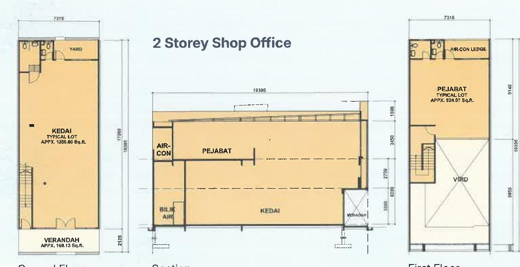 HI World City Two-storey intermediate floor plan
