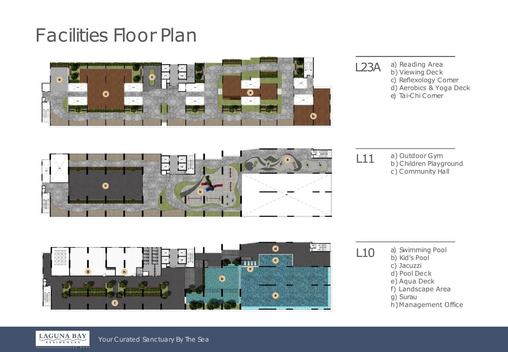 Laguna Bay Residences — Three-level facilities plan