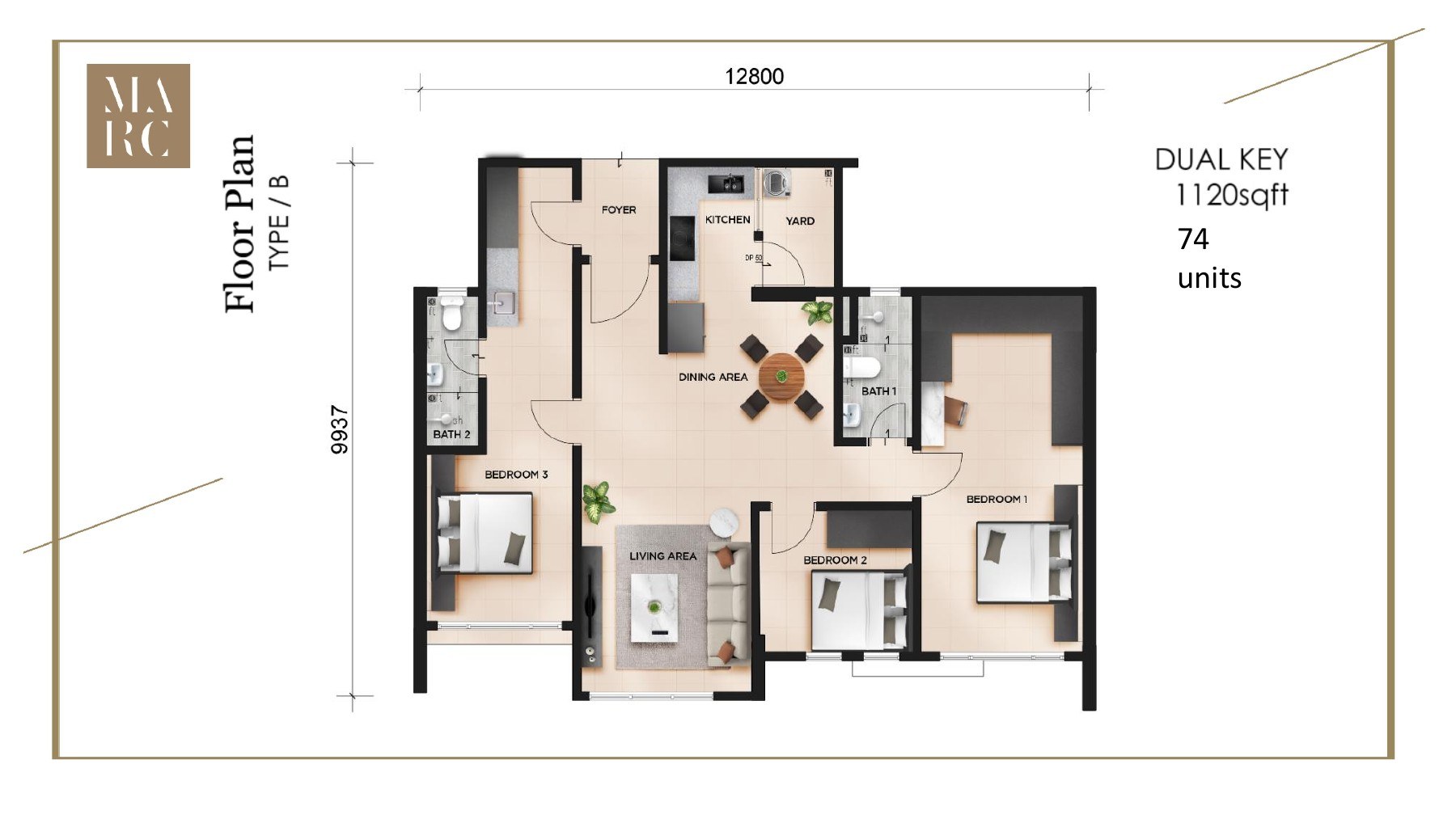 Marc Residences Type B floor plan