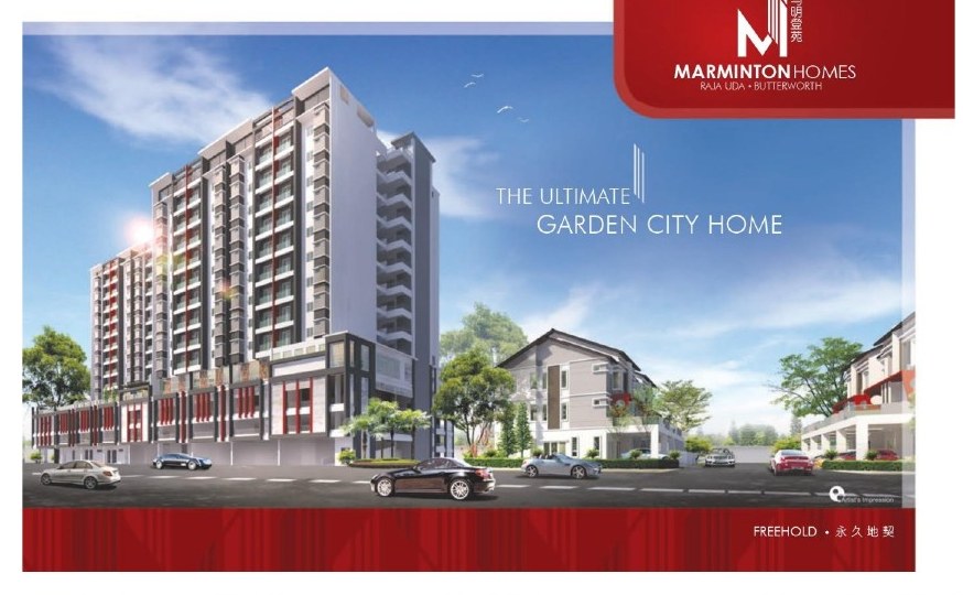 Marminton Homes @ Raja Uda building facade — Developer building-facade artist impression