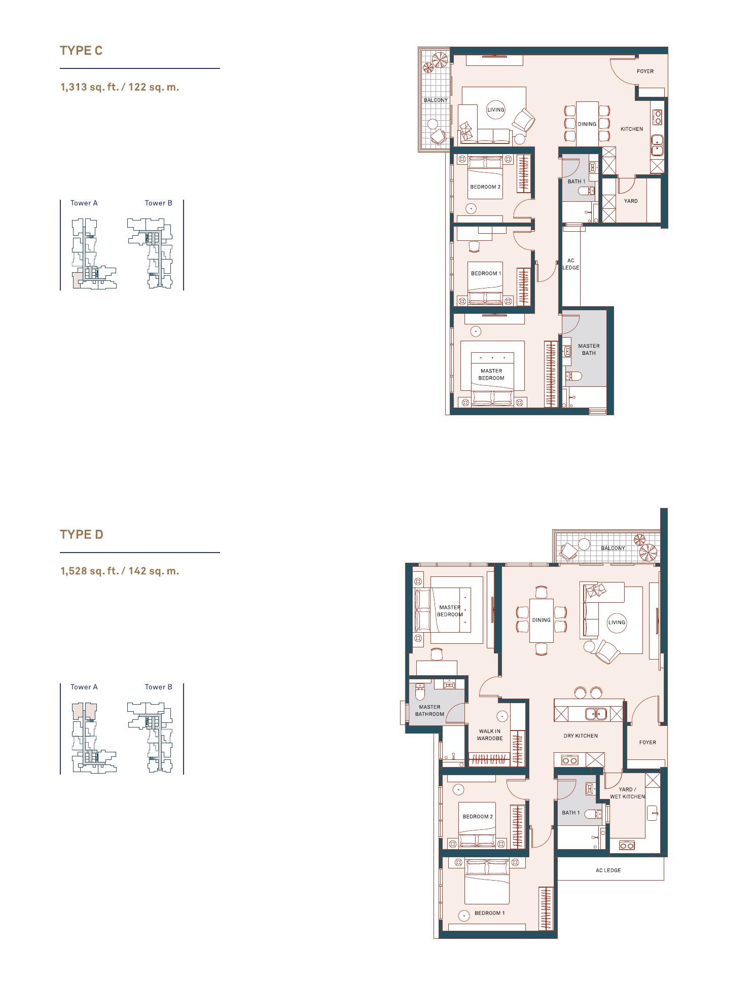 Muze at PICC Types C and D floor plans
