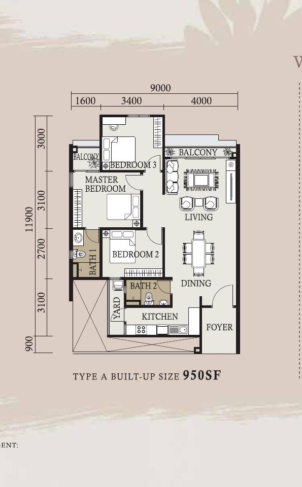 One City Height Type A floor plan