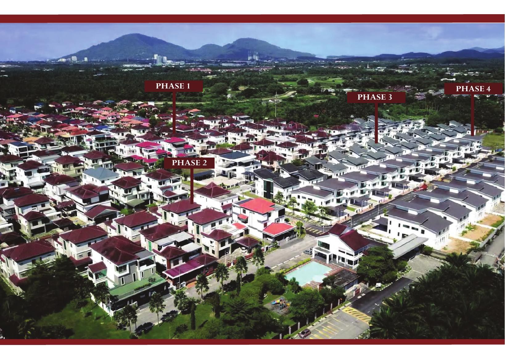 Orchard Villa — Completed neighbourhood aerial view