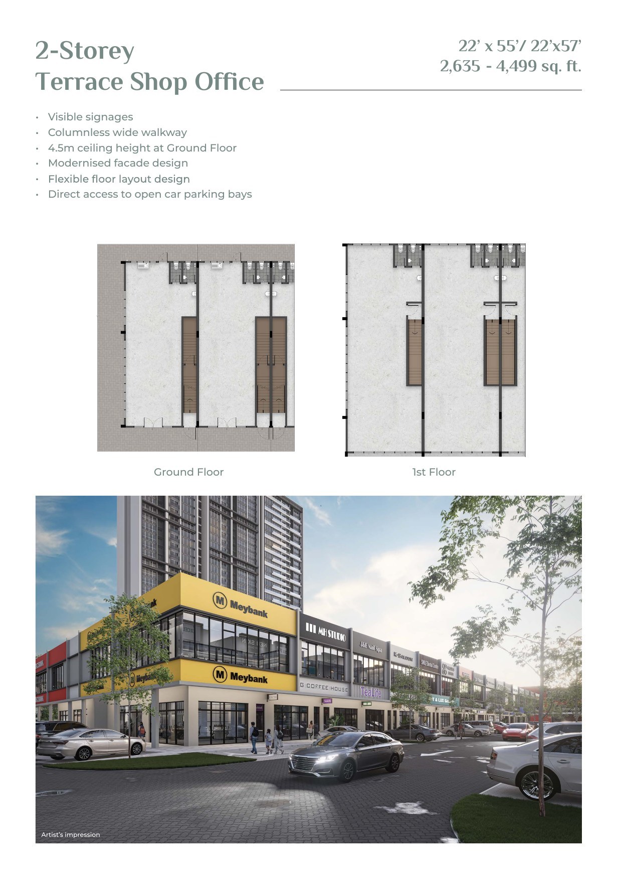 Puncak City terrace shop-office floor plan