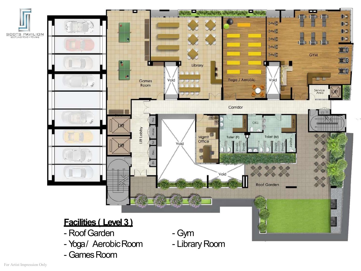 Scots Pavilion — Facilities plan