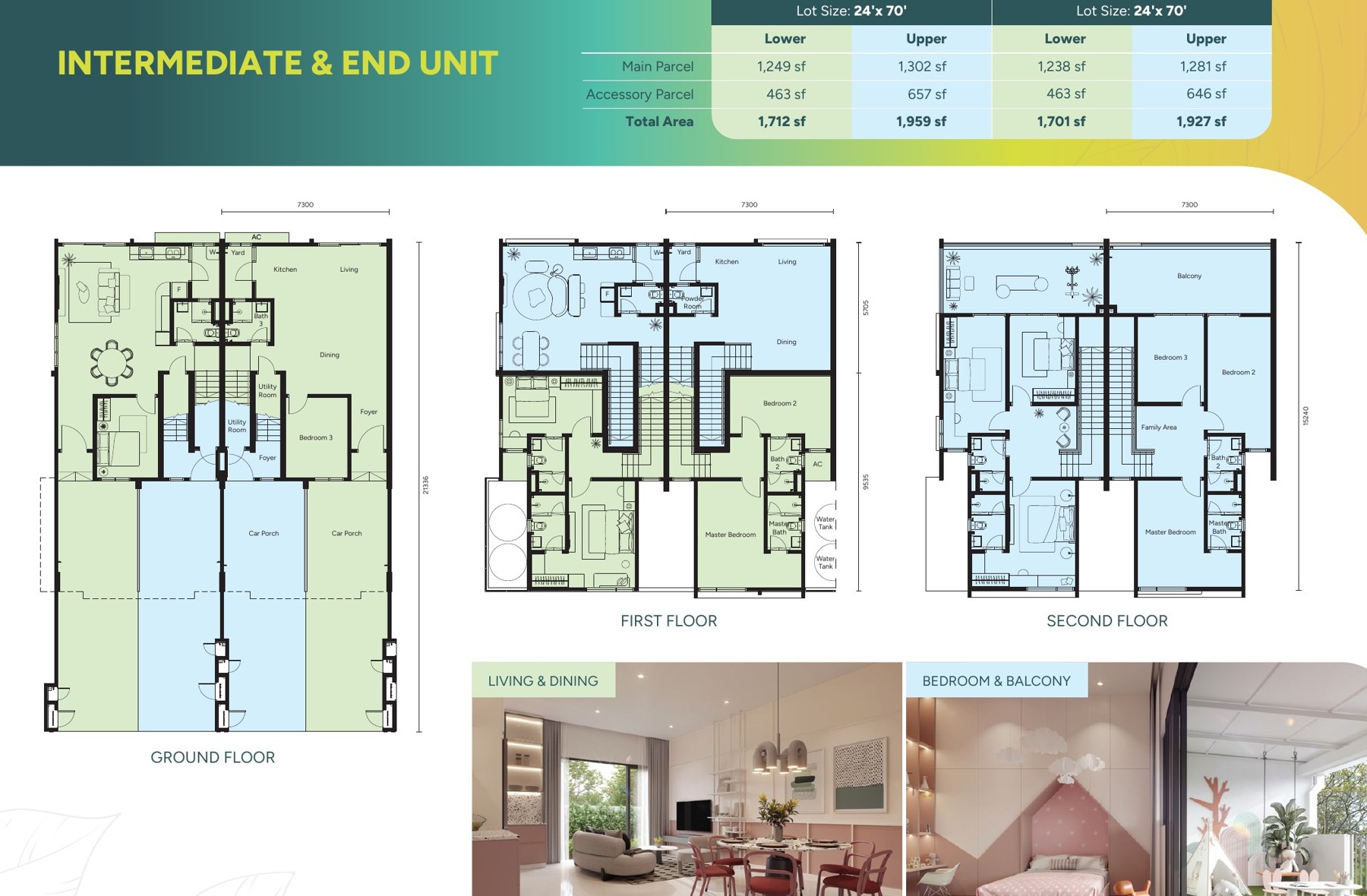Serene Villas intermediate townhome plans