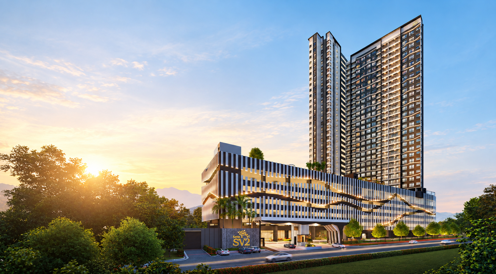 Setia SV2 building facade — Setia SV2 condominium facade artist impression