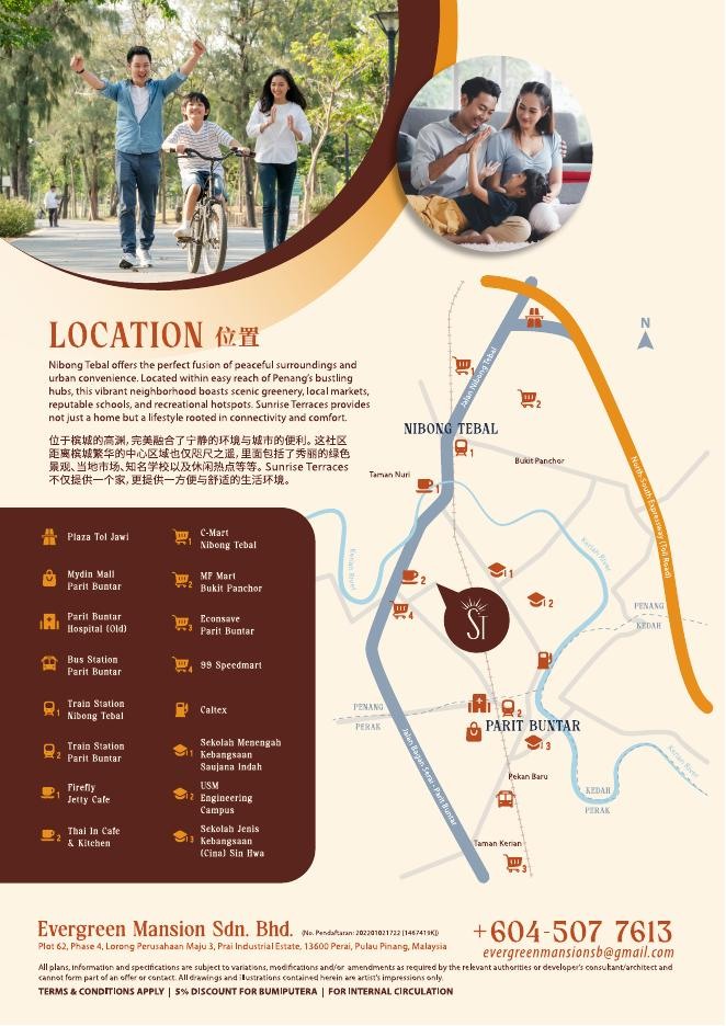 Sunrise Terraces — Nibong Tebal location plan