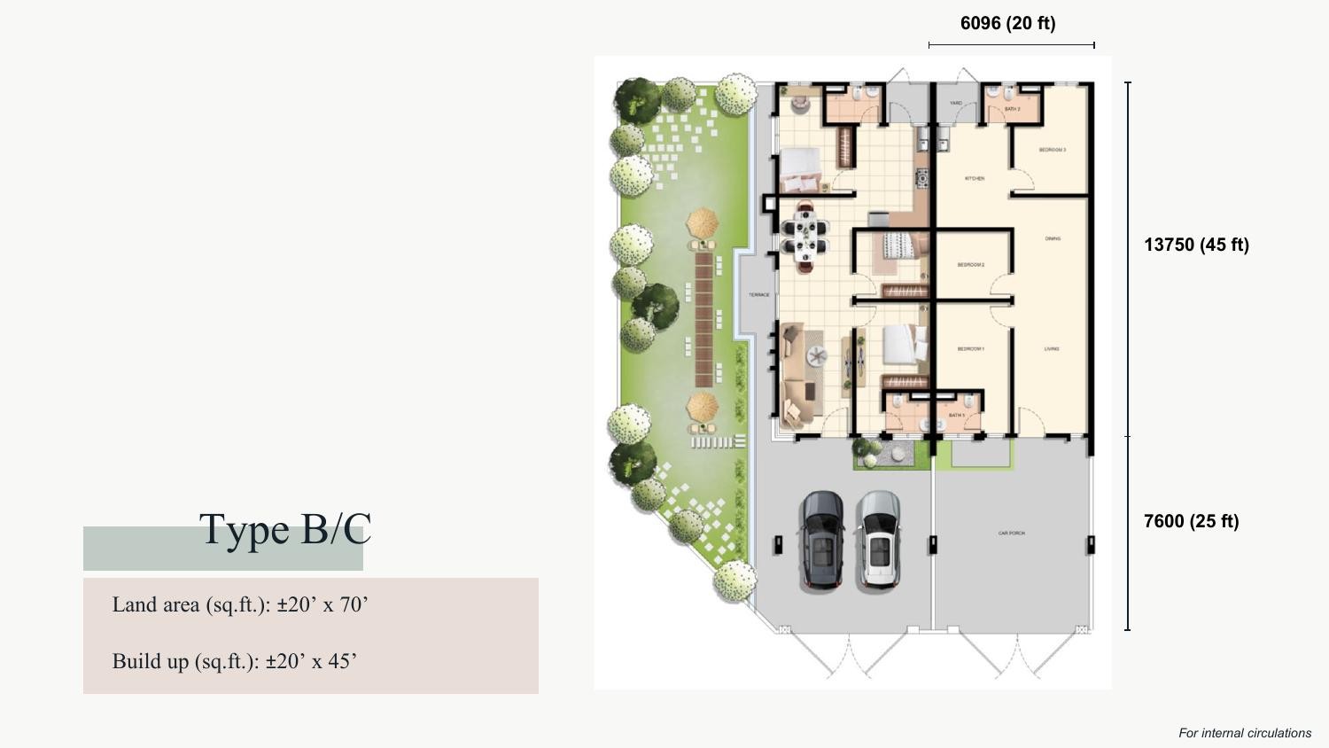 Taman Ara Damai Phase 2 Type B and C floor plan