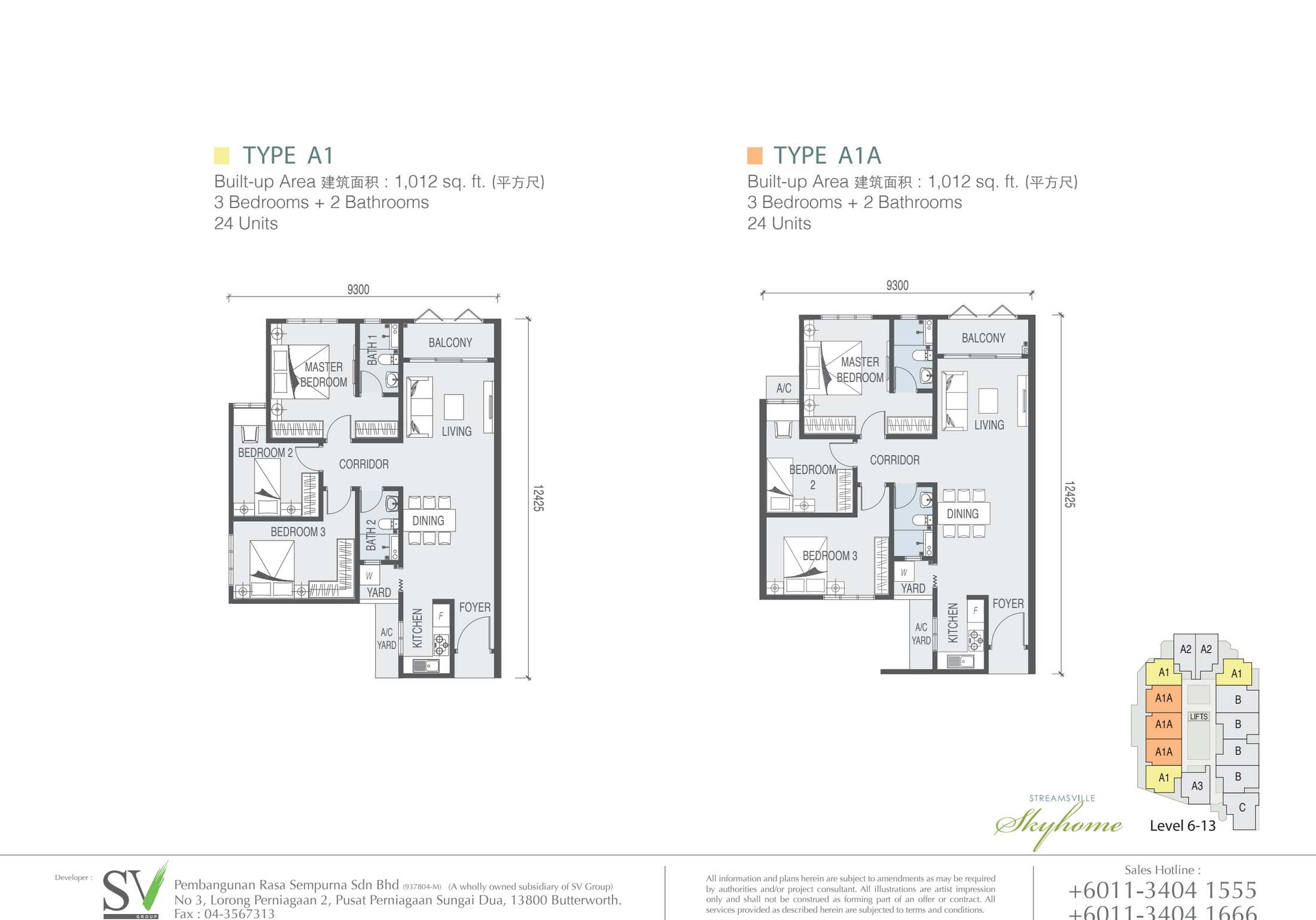 Taman Casa Utopia Type A1 floor plans