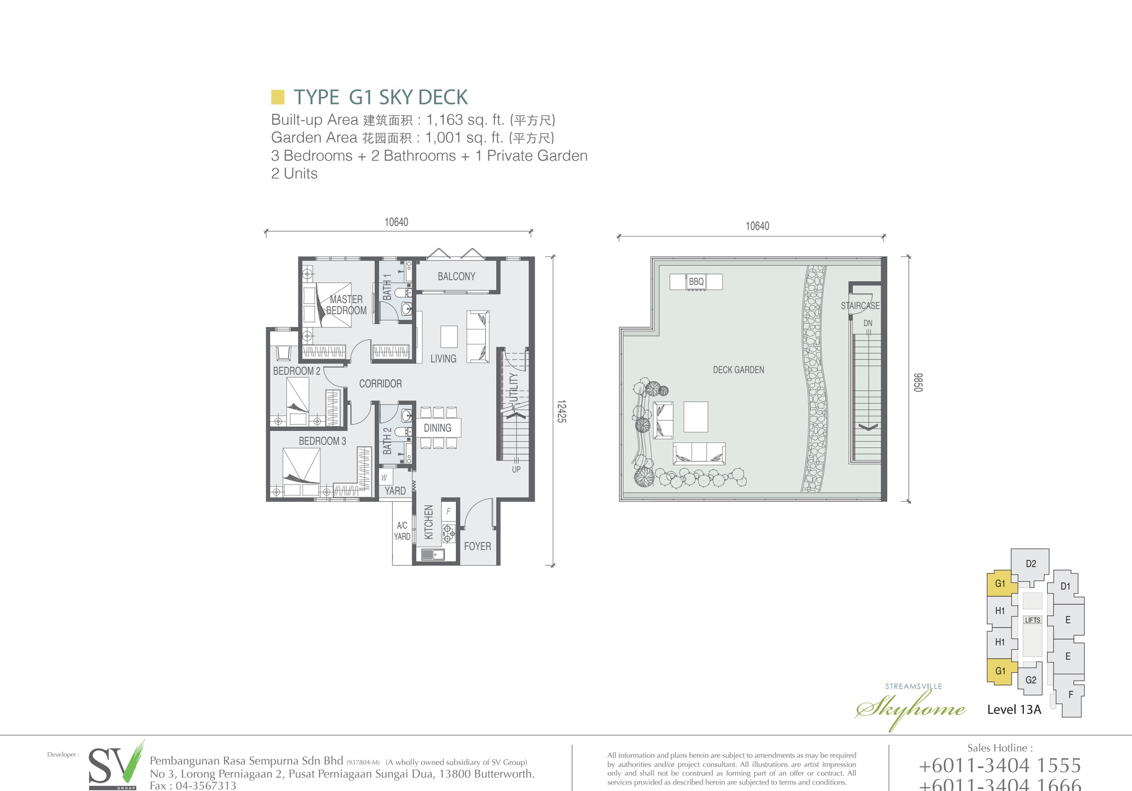 Taman Casa Utopia private garden unit plans