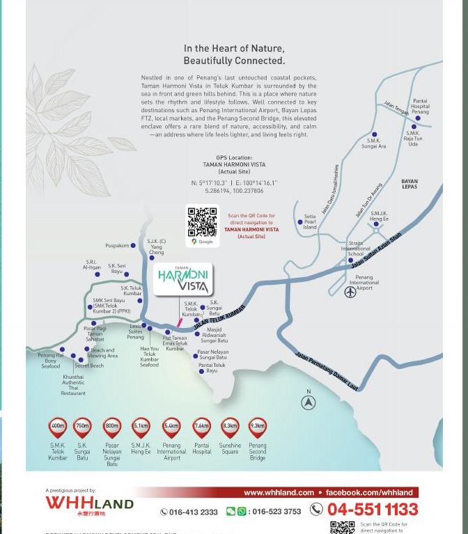 Taman Harmoni Vista — Teluk Kumbar location and connectivity plan