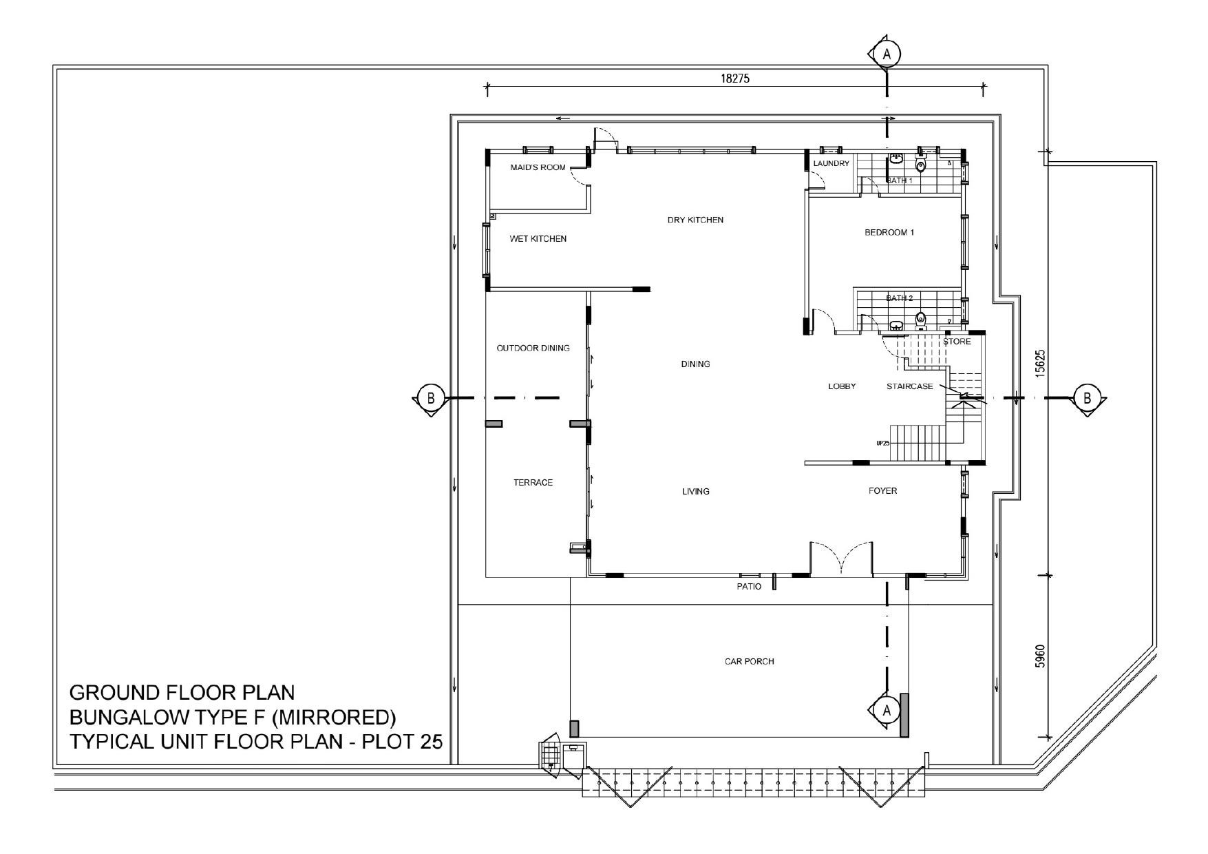 Taman Lembah Permai Bungalow Type F floor plan