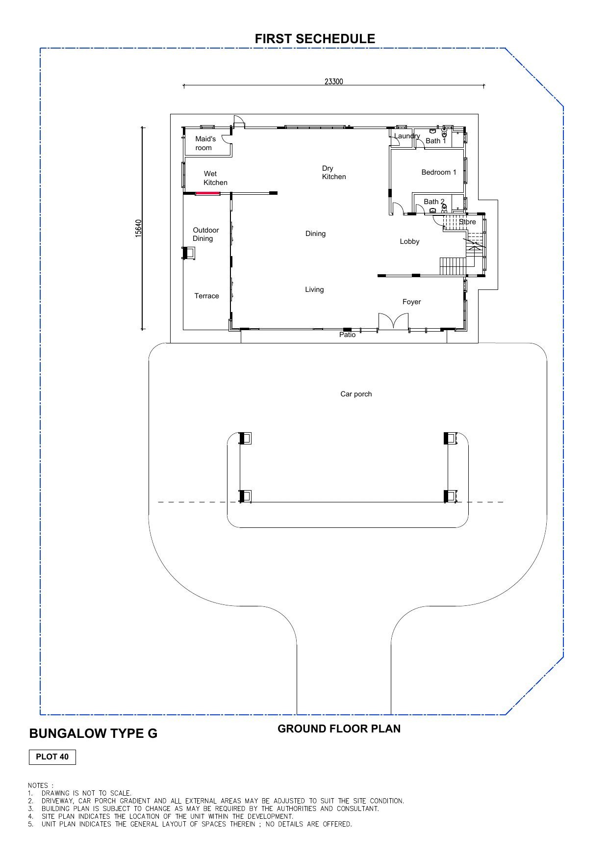 Taman Lembah Permai Bungalow Type G floor plan