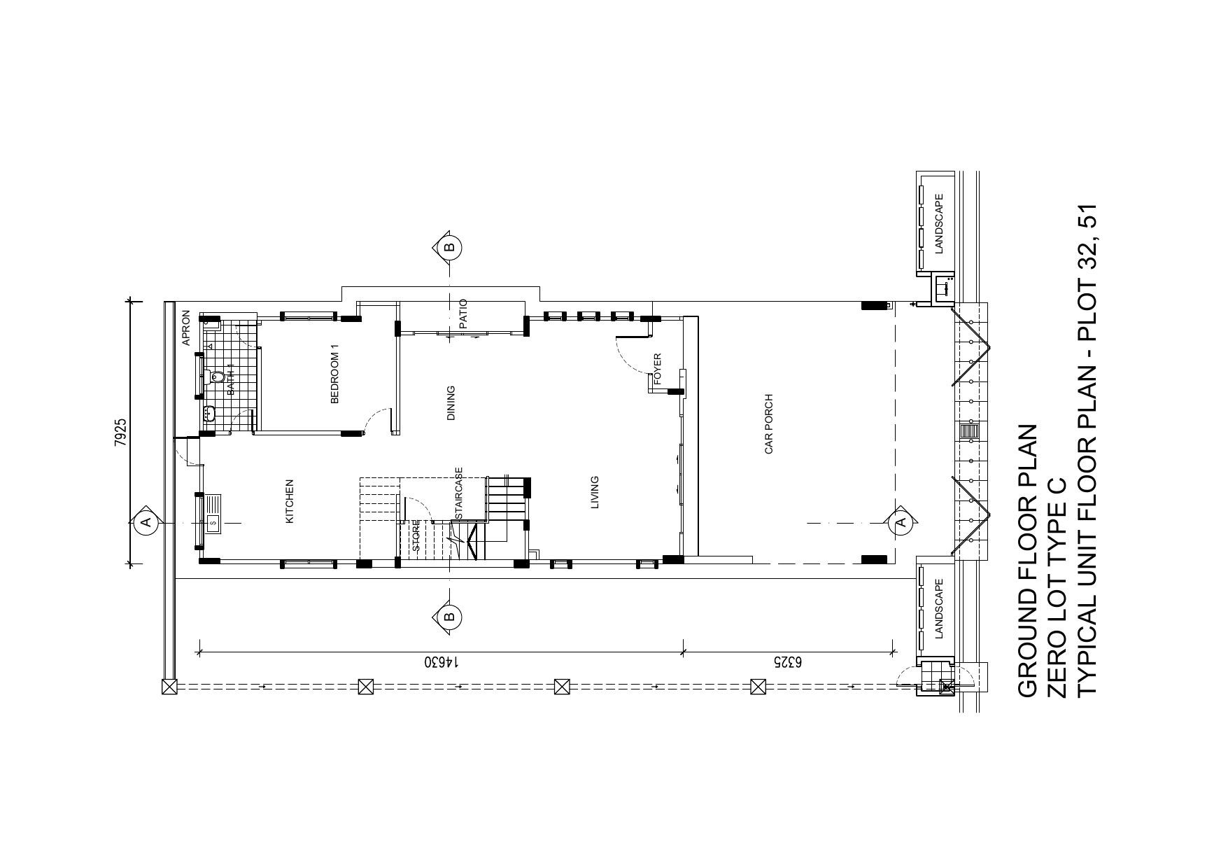 Taman Lembah Permai Zero-Lot Type C floor plan