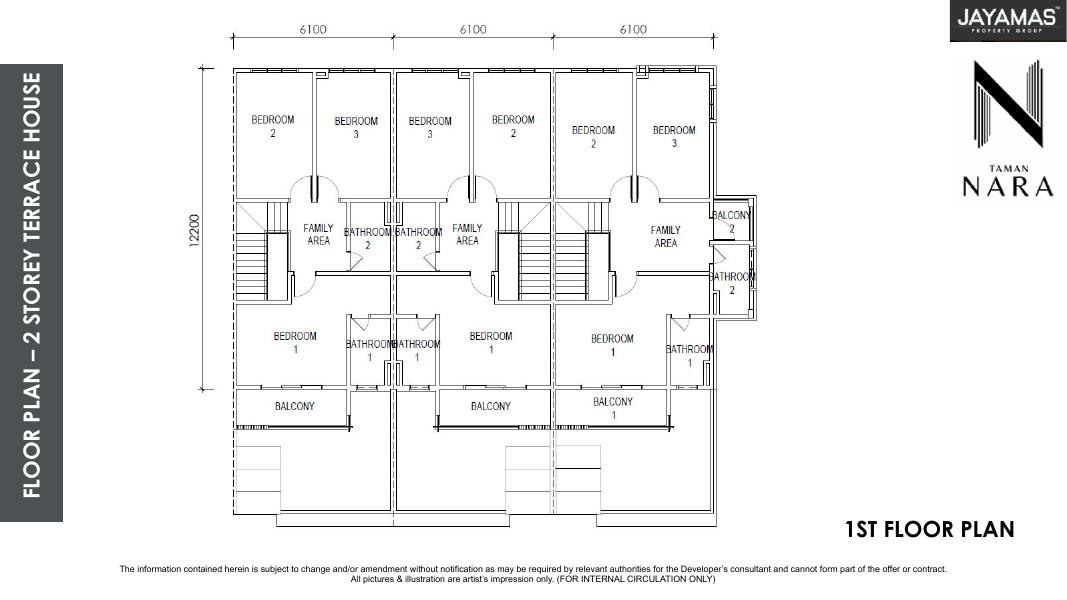 Taman Nara terrace first floor plan