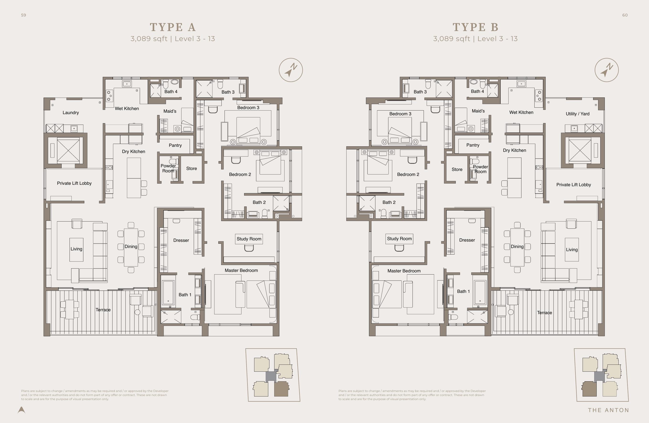 The Anton facilities and garden-unit plans