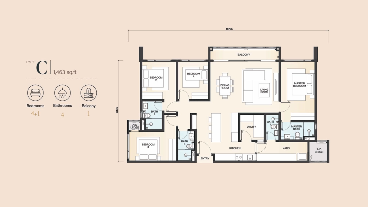 The Fount Type C floor plan