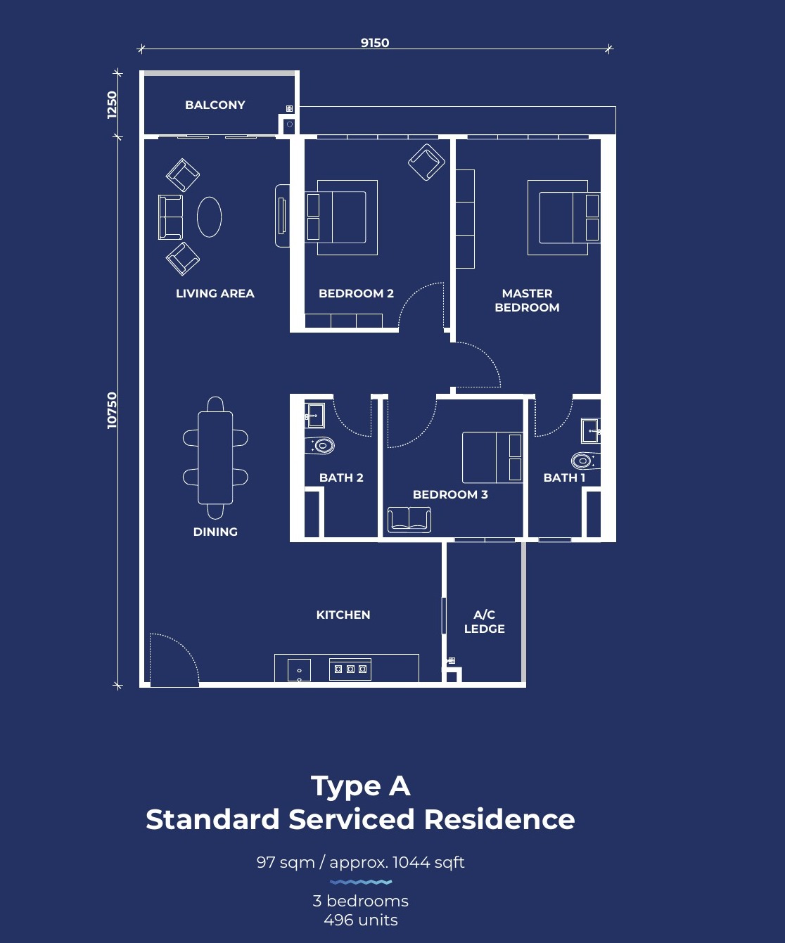 The Pier Type A floor plan