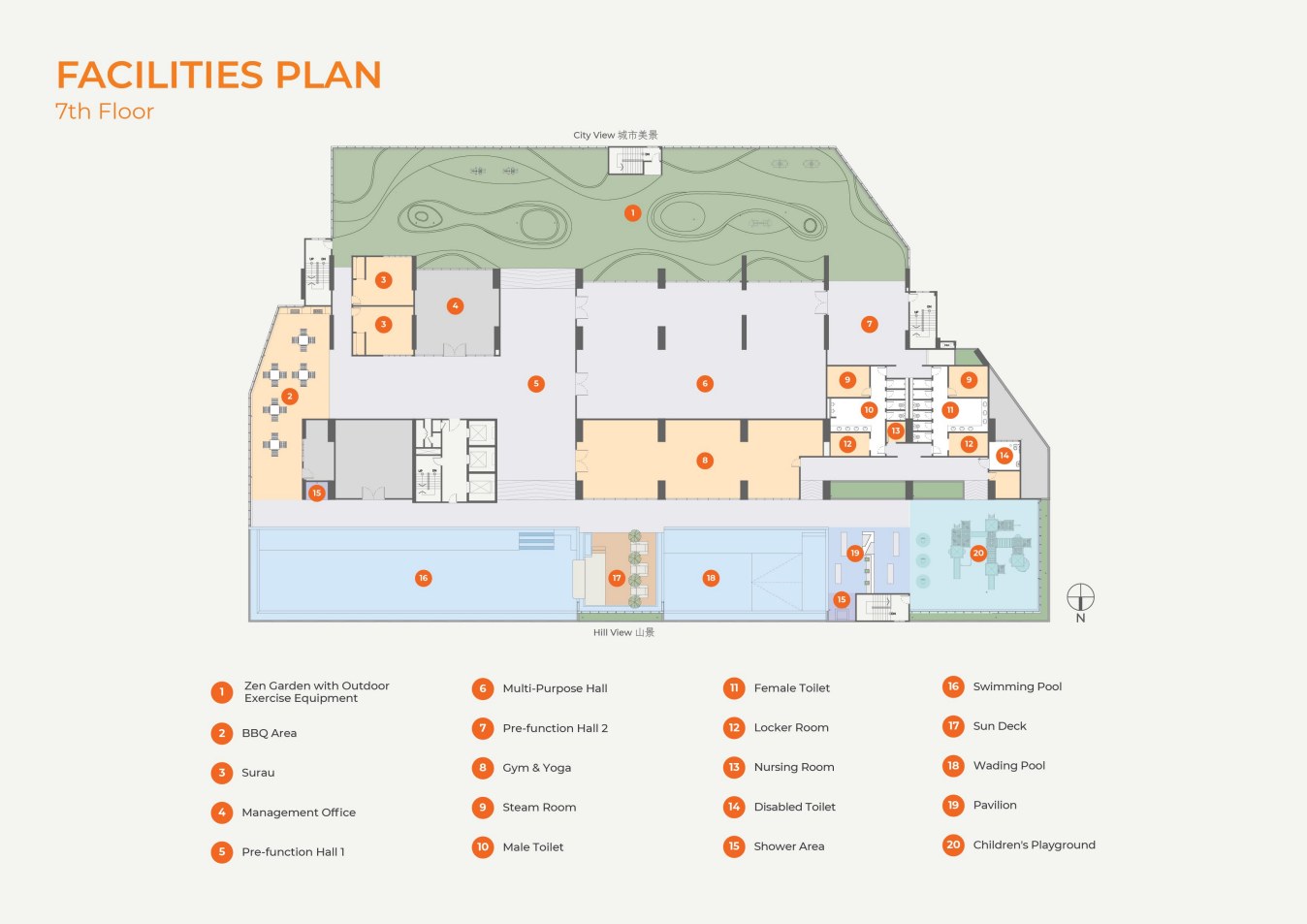 The Skyline — Level 7 facilities plan