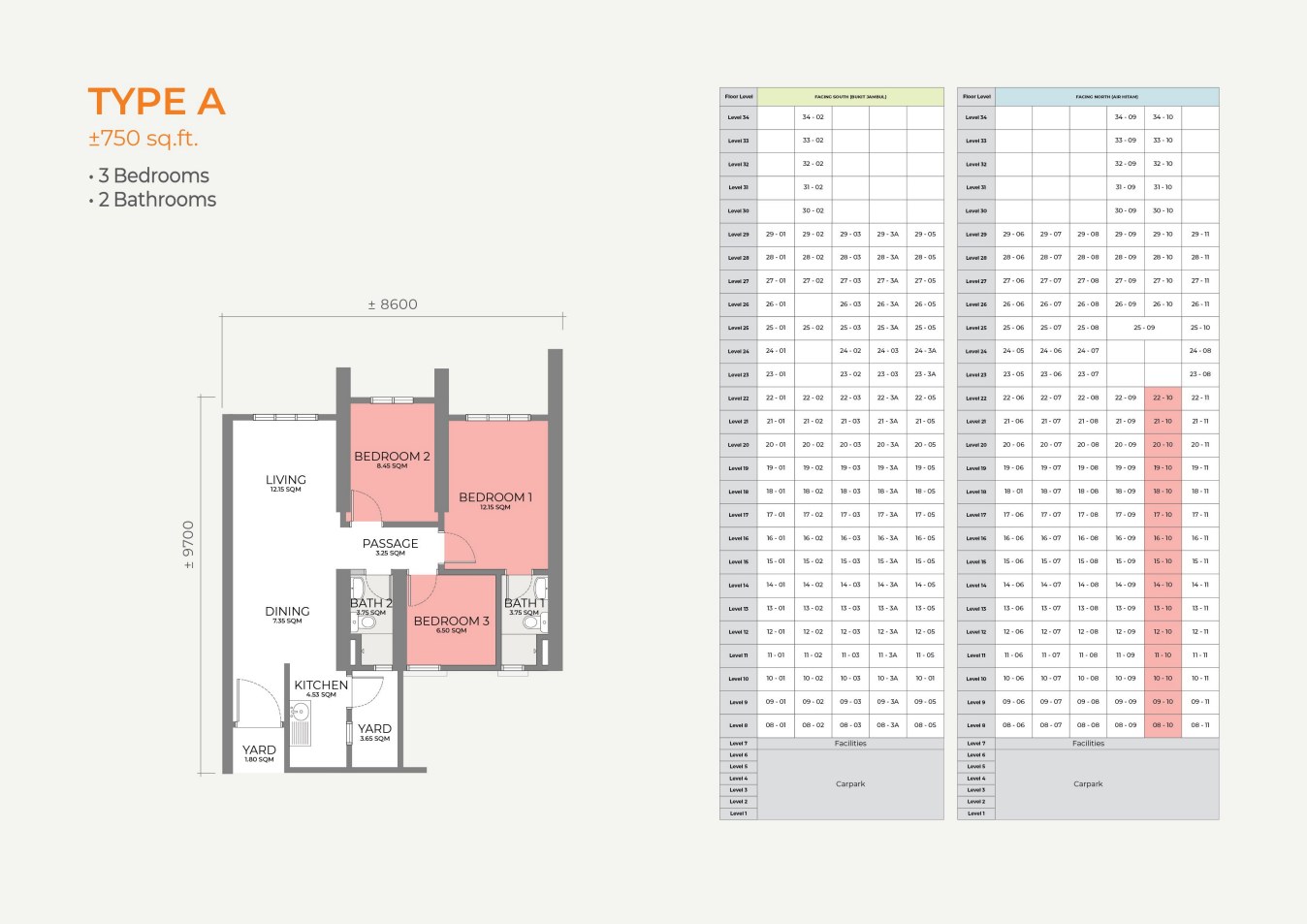 The Skyline Type A floor plan