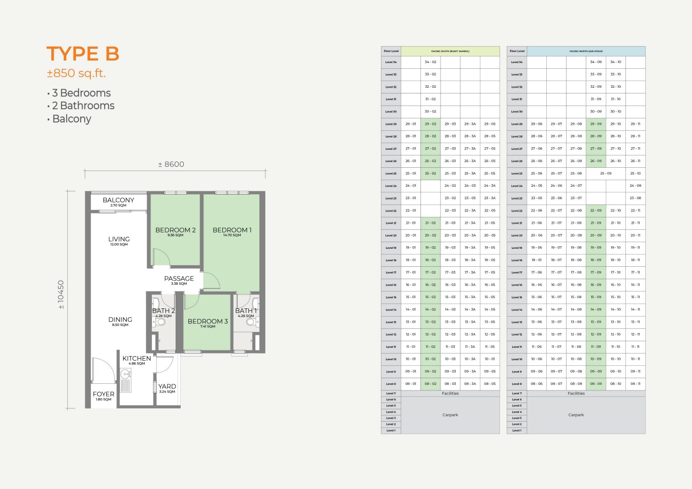 The Skyline Type B floor plan