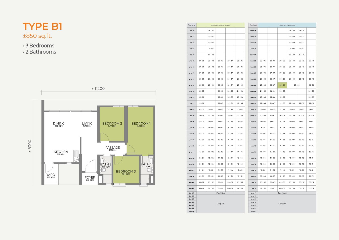 The Skyline Type B1 floor plan