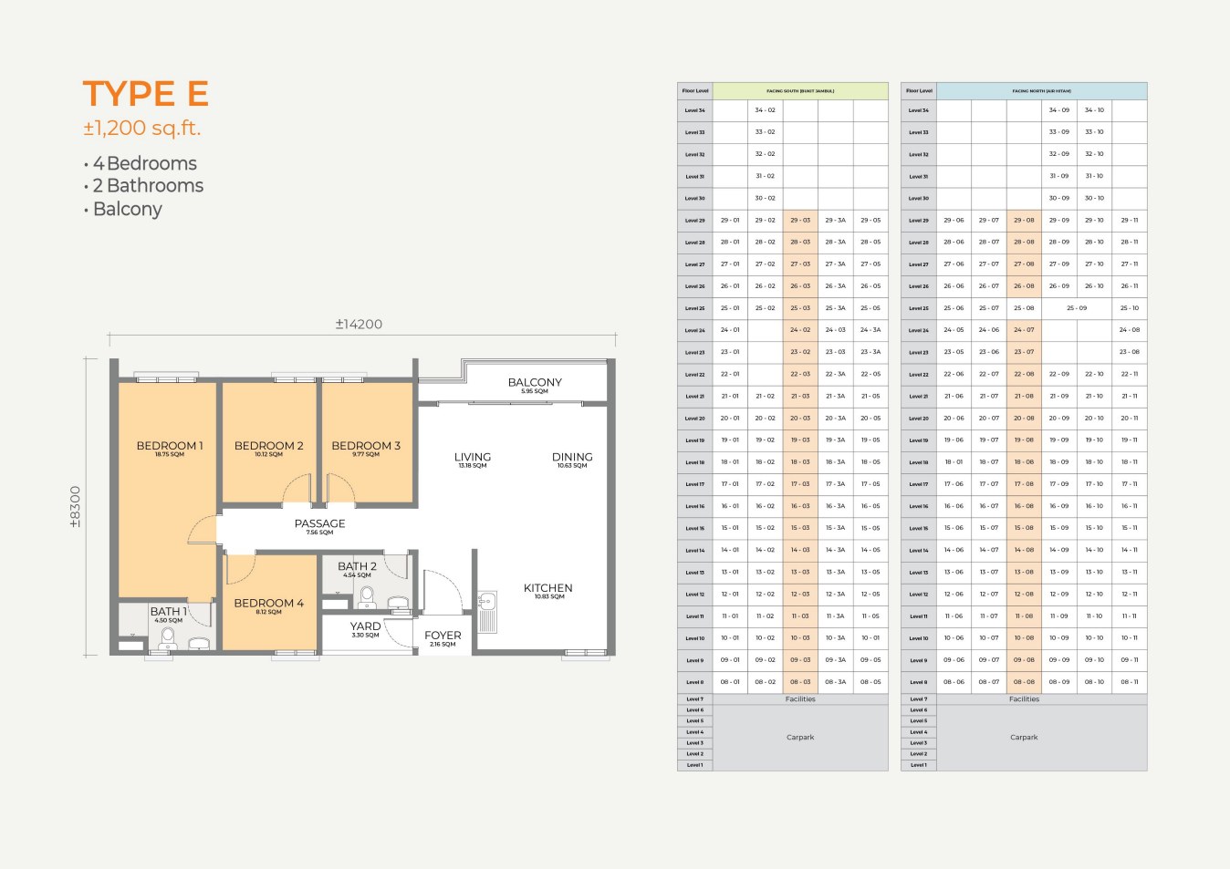 The Skyline Type E floor plan
