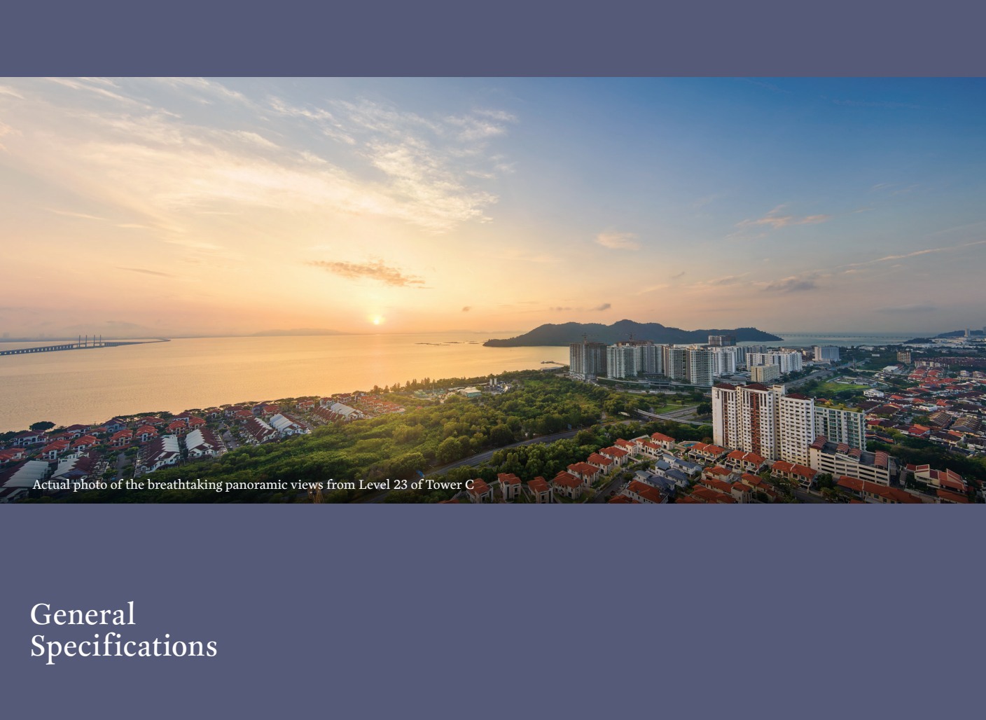 Triuni Residences building facade — Actual panoramic outlook from Tower C in the supplied Tower C brochure
