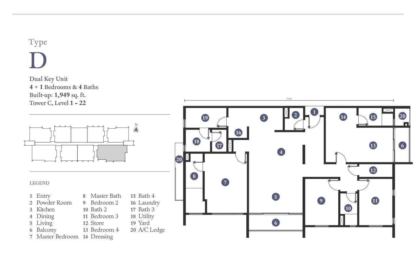 Triuni Residences Tower C Type D floor plan